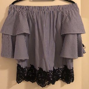 Zara off the shoulder summer shirt